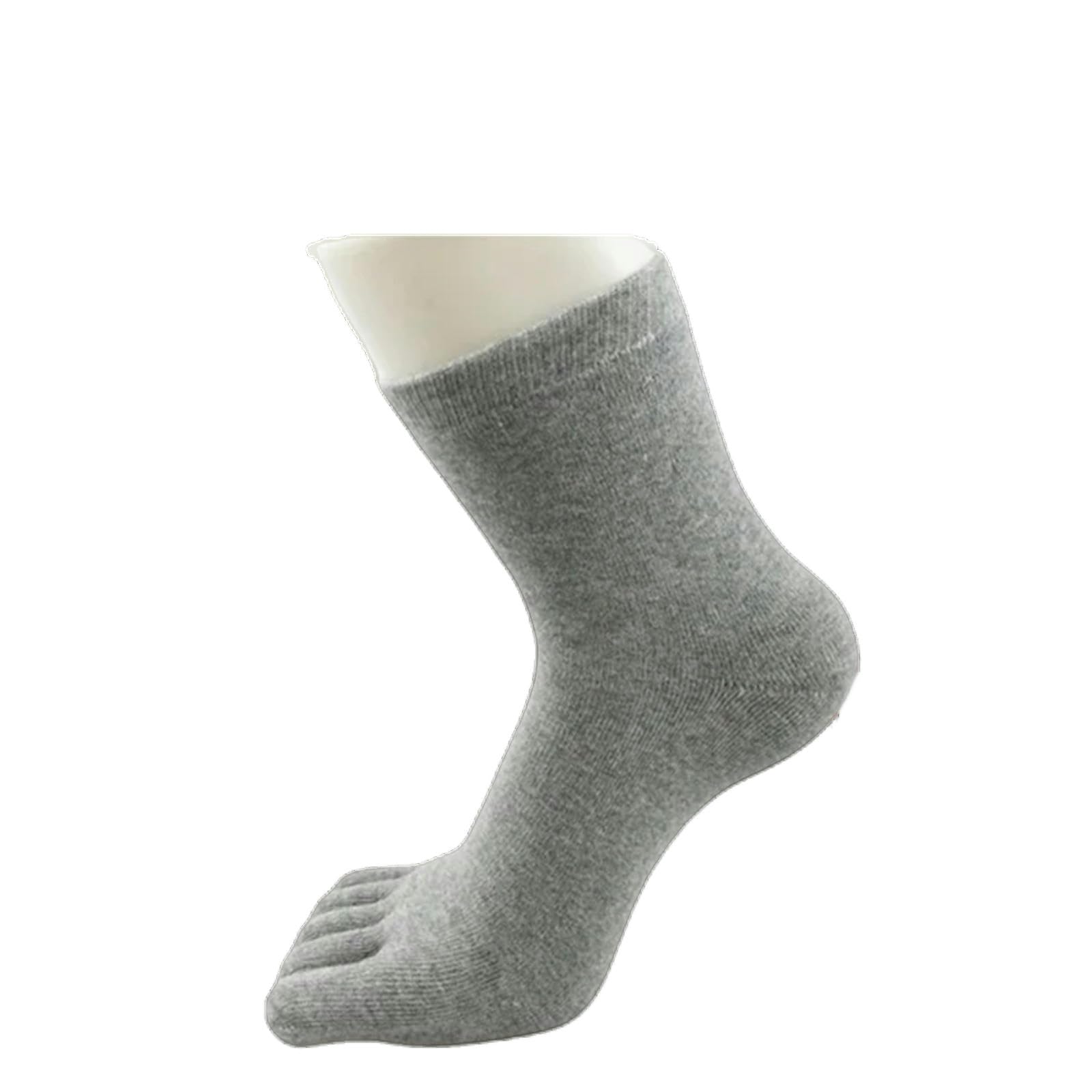 Calzini Inverno Terry Calzini A Cinque Dita con Calzini Elastici Morbidi Solidi di Cotone Caldo Toestmiche-Grigio-Eu39-44