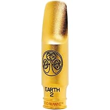 Theo Wanne Earth 2 Alto Saxophone Pro-Level Mouthpiece - 24 Carat Gold Plated - Long Roll Over Baffle - Medium-Bright Sound - Small Chamber Includes Reed Replacer Cap