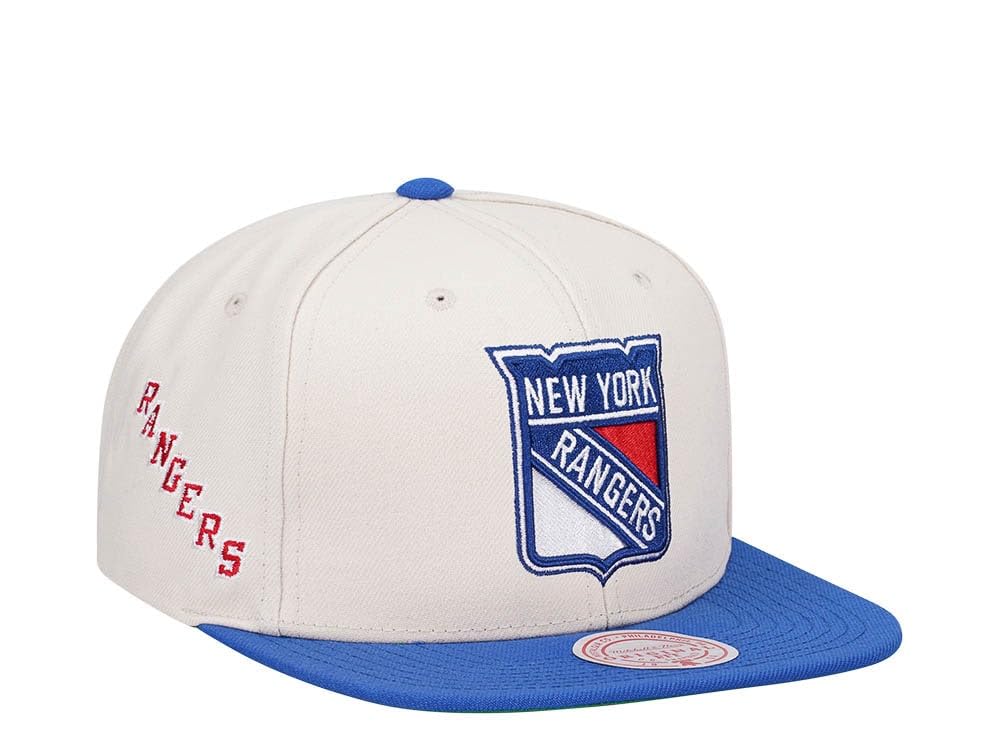Mitchell & Ness Unisex White New York Rangers Vintage Off- Snapback Cap, One Size