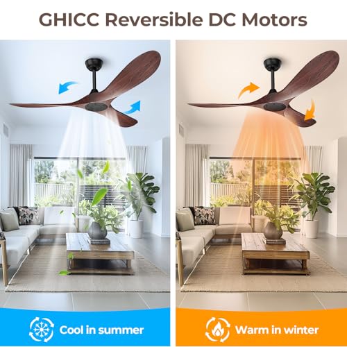 Obabala 52 Inch Ceiling Fan Without Lights, Walnut Finish | Outdoor Ceiling Fan with Remote, 6-Speed Adjustable Reversible DC Motor for Patio & Living Room by Obabala - Image 4