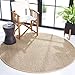 SAFAVIEH Area Rug 3' Round - Natural Fiber Collection - Natural & Beige, Seagrass, Basketweave Pattern with Border (NF114A)