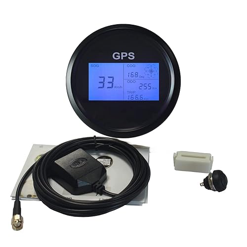 Miniatura 4 de ELING Velocímetro y odómetro digital universal con GPS, 7 luces de fondo, 3 38 pulgadas (85 mm) para auto o vehículo marino