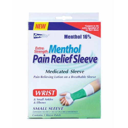 Coralite Pain Relief Wrist Support Sleeve - Extra Strength Menthol Pain Relief Sleeve for Joint Pain Relief and with Muscle Pain Relief, 1 Count (Pack of 24)