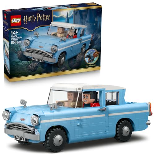 LEGO Harry Potter Enchanted Flying Ford Anglia - Car Model Kit with Harry Ron & Hedwig Figures - Gift for 14+ Year Old Girls Boys & Teenage Fans - 76470