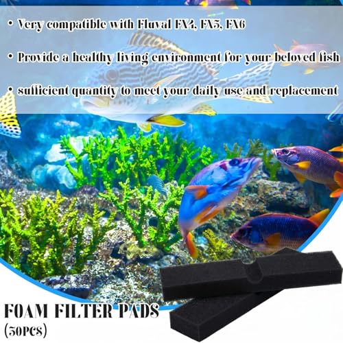 Image of Ziliny 30 Packs Replacement Foam Filter Pads Compatible with Fluval Fx4 Fx5 Fx6 Canister Filter, Aquarium Foam Filters Media, 30ppi Aquarium Bio Sponge Foams Filters Pads Black