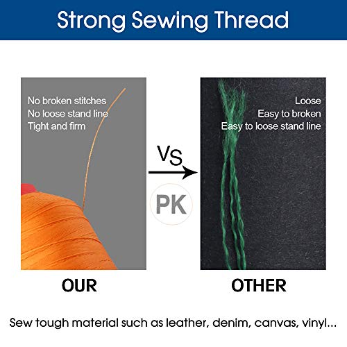 Anminy Bonded Nylon N66 Sewing Thread 700 Yards Size #138 T135 420D/3 For Leather Denim Hand Machine Craft Shoe Bag Repairing Extra Strong Heavy Duty High Temperature Resistant Waterproof - Army Green #TOP2