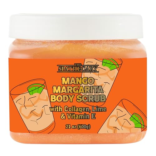 Image of Mango Margarita Sugar Scrub - Exfoliating & Hydrating Body Scrub With Collagen, Lime, & Vitamin E For Soft, Smooth, and Brighter Looking Skin, Body Care Exfoliator & Cleanser, 21 oz