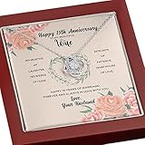 15th Anniversary Necklace For Wife From Husband, 15 Years Marriage Pendant Necklace For Her, 15...