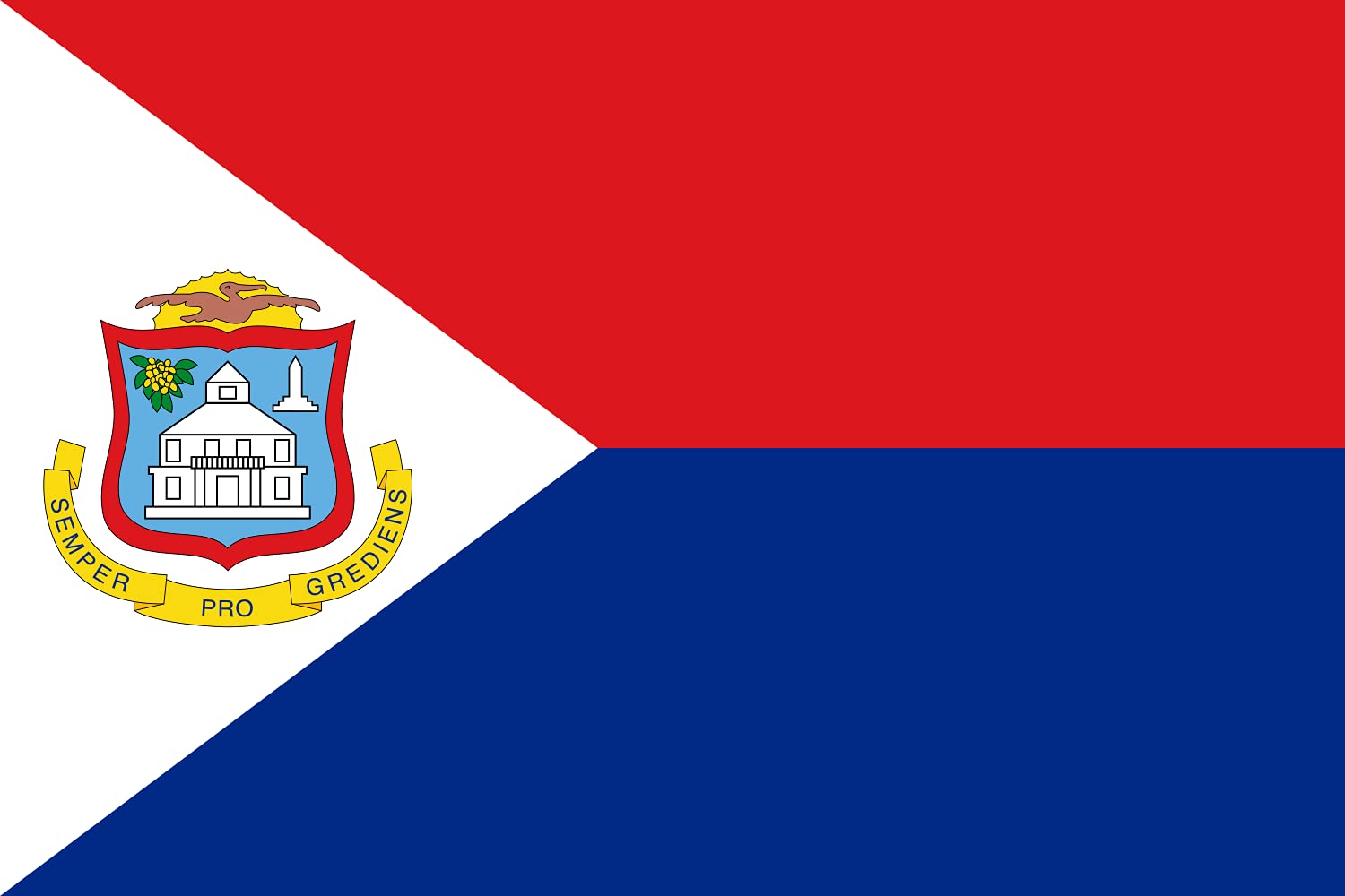 Drapeau Saint-Martin paysage 0.96m² pour décoration extérieure