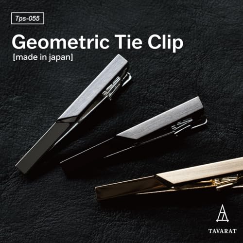 [TAVARAT] Tie Clip Tie Clips for Men Black Silver Tie Bar Tie Pin Tps-0552