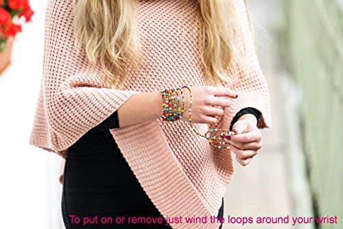 TEMBO AFRICA Set of 2 Handmade Beaded Bracelets for Women - Wrap Bracelets - Boho Jewelry Gifts -Multicolored4