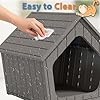 GULAIMOAO Cat Litter Box Enclosure, Resin Enclosed Litter Box Furniture with Air Holes, Outdoor Cat House Weatherproof, Wide Opening Design for Easy Cleaning, Grey