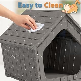 GULAIMOAO Cat Litter Box Enclosure, Resin Enclosed Litter Box Furniture with Air Holes, Outdoor Cat House Weatherproof, Wide Opening Design for Easy Cleaning, Grey