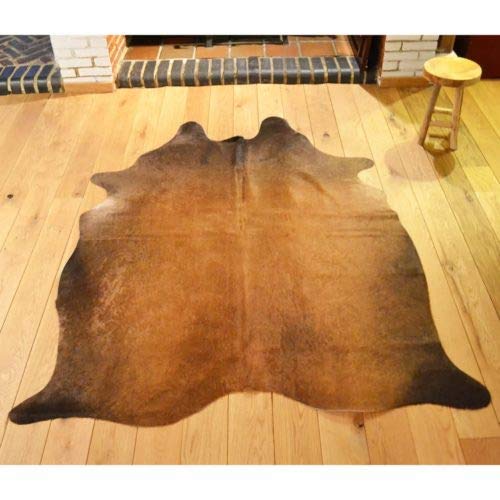 Large Cowhide Rug Western Brown Cow Hide Cow Skin Natural Brown Cow Hide Rug, Best Cow Hides Area Rug 5 ft X 6 ft