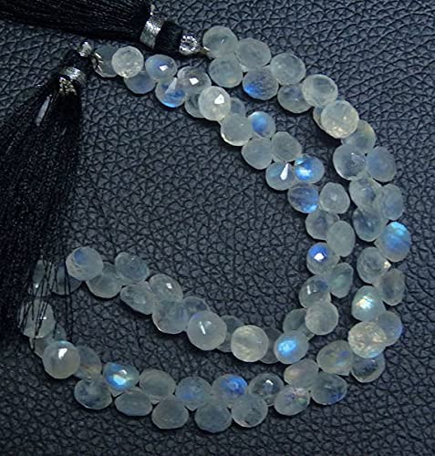 Rainbow Moonstone perle oignon 5-6mm | Pierre de lune naturelle facettée bijoux