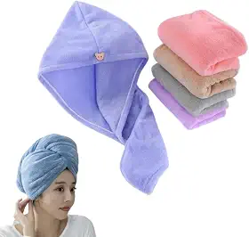 Kit 4 Touca Toalha Para Secar Cabelo Banho Cores Sortidas Microfibra Anti Frizz Absorvente - E-ShopCenter