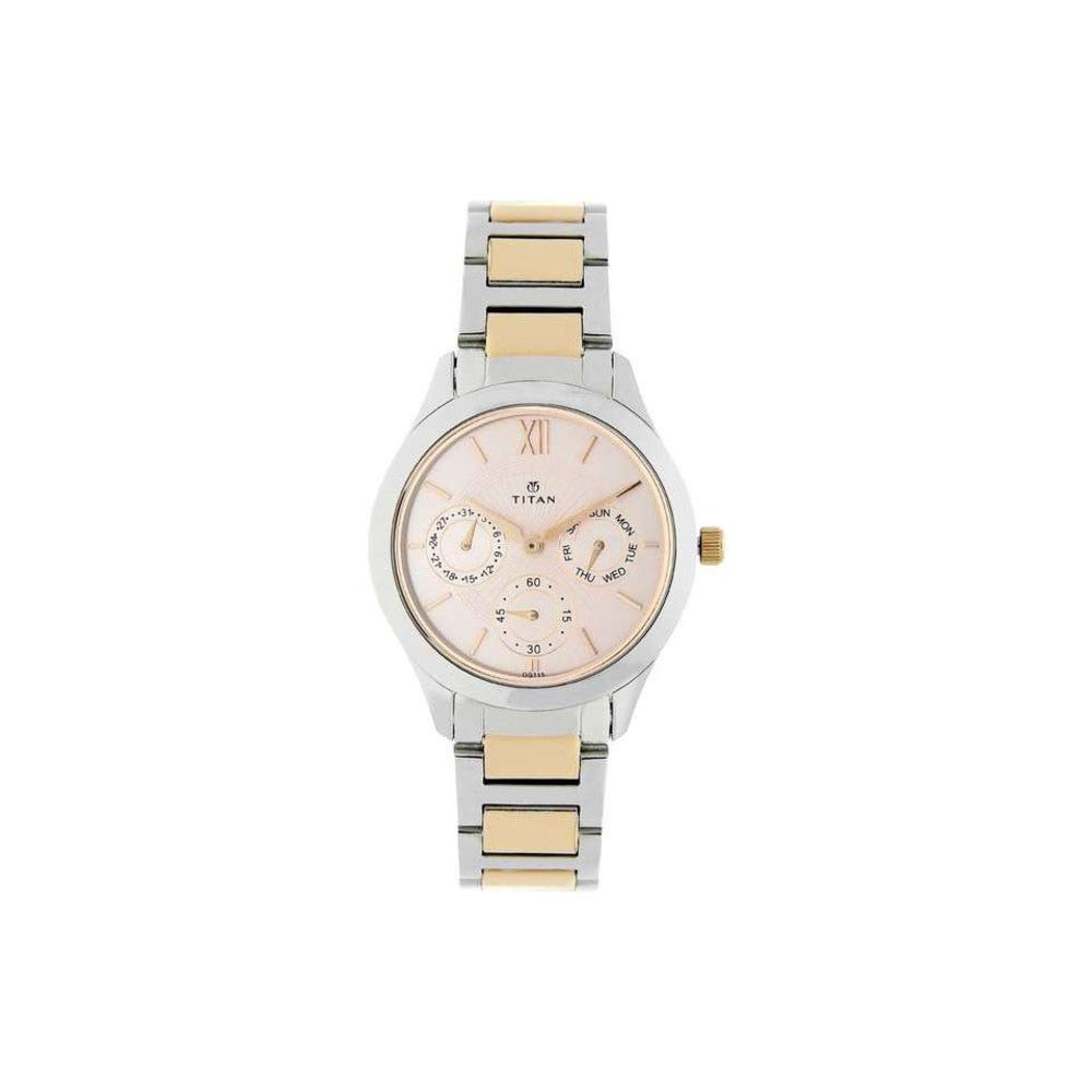 Titan Stainless Steel Analog Rose Gold Dial Womens Watch-Nl2570Km01/Np2570Km01, Band Color:Multicolor (B077BCBRDC) Amazon Price History, Amazon Price Tracker