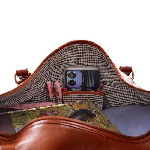 Image of RICHSIGN Leather Accessories 24 litres Duffle Bags for Men Travel (Weight-1 KG /1000 GR)(Dimension = H- 12 x L- 20 x W- 8 Inch) (U TAN)
