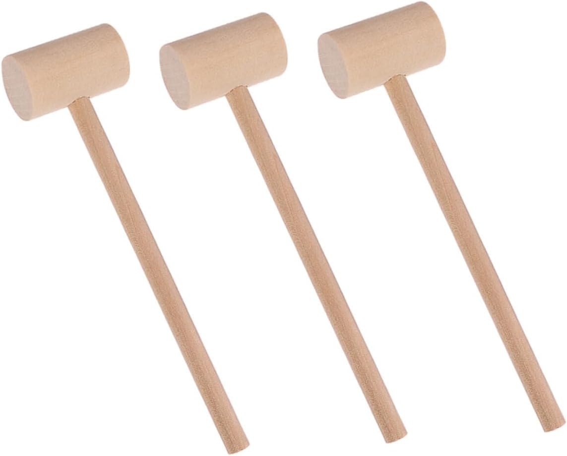GLEAVI 15pcs Mini Wooden Seafood Mallets Crab Lobster Hammers for Cracking Shellfish Versatile Kitchen Tools for Cakes and Meat Smooth Finish Comfortable Grip