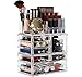 Clear Acrylic Makeup Organizer for Vanity,Countertop,Stackable 7 Drawers Bathroom Skincare Organizer with Brush Holder,Large Skin Care Organizer for Jewelry,Beauty Product Lipsticks,Nail Polishes