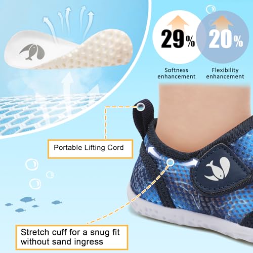 Image of FEETCITY Toddler Water Shoes Boys Girls Swim Shoes Quick Dry Kids Aqua Socks Barefoot for Beach Swimming Pool