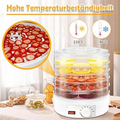 YUWJOOWEE 8 Stück Dörrfolie für Dörrautomat, BPA-Frei Dörrgerät Silikon Dehydrator Blätter, Wiederverwendbare Dampfmatten Netzfolie für Obsttrockner, Fruchtleder Matte – Bild 4