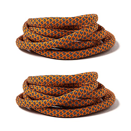 OqcEha 2 pares de cordones redondos reflectantes de repuesto duraderos de 5 a 6 mm de grosor, adecuados para tenis, zapatos casuales, cordones de zapatos de lona., naranja reflectante, Length 100cm(2