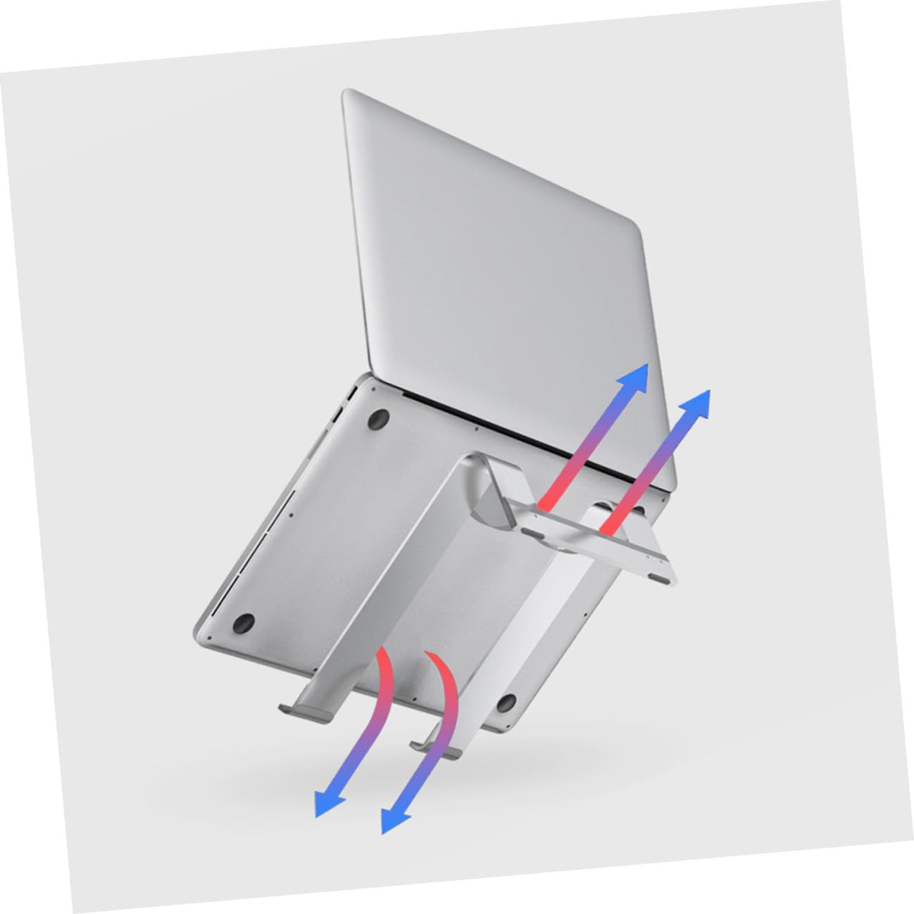 Operitacx Supporto Laptop Ventilato in Lega di Alluminio Argento | Design Ergonomico, Facile da Installare, per Casa e Ufficio, Base Portatile per Uso su Scrivania