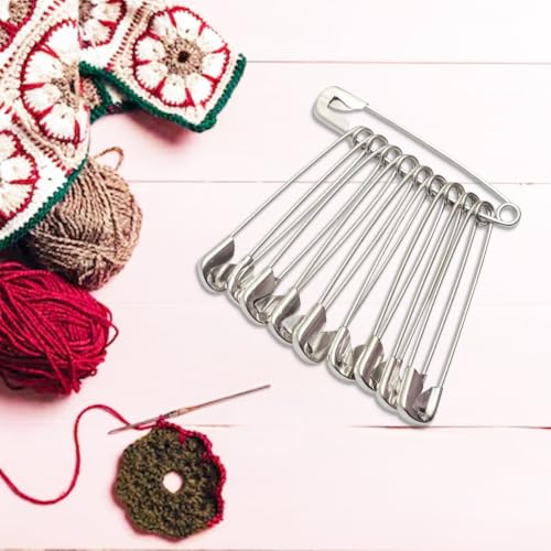 Image of Safety Pin | Stainless Steel Rust-Resistant Safety Pins for Saree, Dupatta, Sewing, Tailoring, Quilting, Craft, Baby Clothes & Daily Household Use (Silver, 01)
