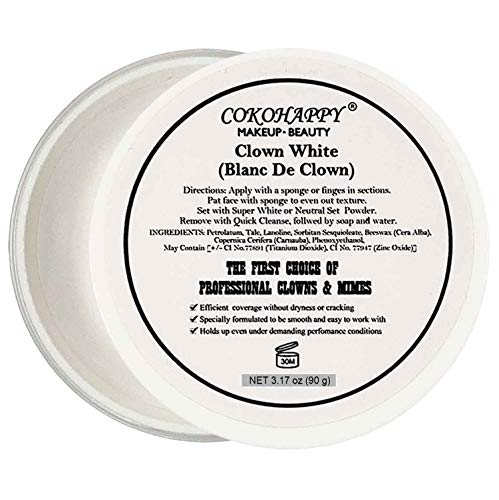 COKOHAPPY Clown White Makeup Professional Face Paint - Pretend Costume and Dress Up Makeup (3.17oz)