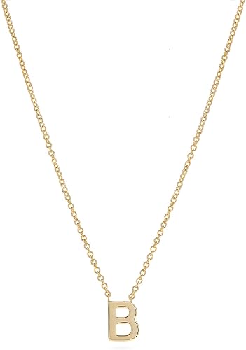 Fwlisesa Initial Necklaces for Women, Dainty Gold Letter Necklace 14k Gold Plate