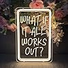 What if It All Works Out Neon Sign 3D Art Carving Design Indoor Bedroom Led Neon Signs Backdrop Flex Christmas Party Business Shop Window Wedding Living Room Birthday Gift(Warm White,USB,30×20CM) #1