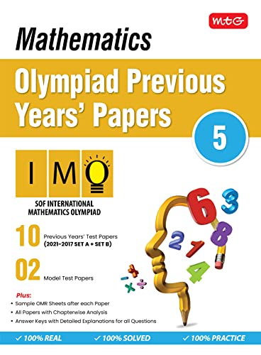 MTG Mathematics (IMO) Olympiad Previous Years Papers with Mock Test Paper - Class 5, Olympiad Books For 2022-23 Exam