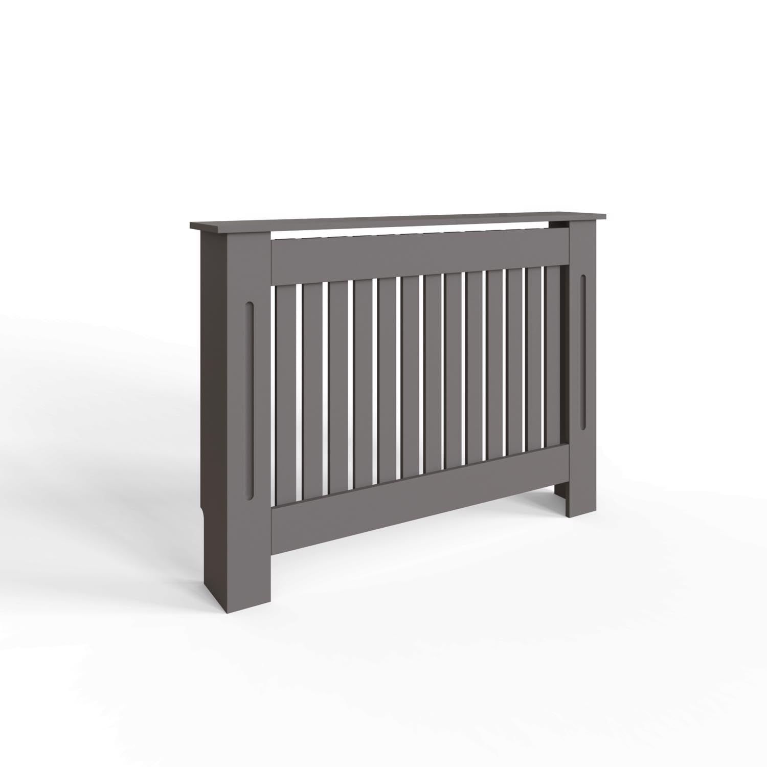 FWStyle Grey Vertical Slat Medium Radiator Cover Shelf Cabinet