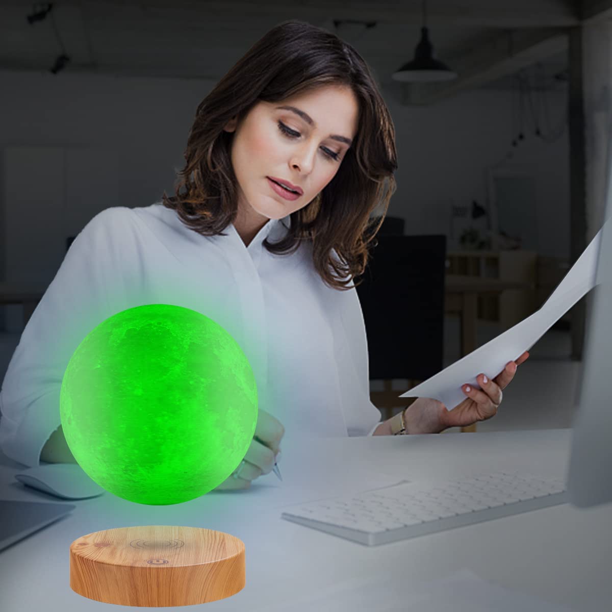 Lampada da luna galleggiante 16 colori luce notturna LED magnetica - Regali, lampada da luna levitazione per camera da letto soggiorno ufficio