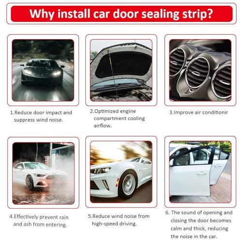 Image of DGSL Car Weather Stripping, 50Ft Automotive Door Seal Strip with Side Bulb Rubber Seal for Cars, Boats, Trucks, RVs
