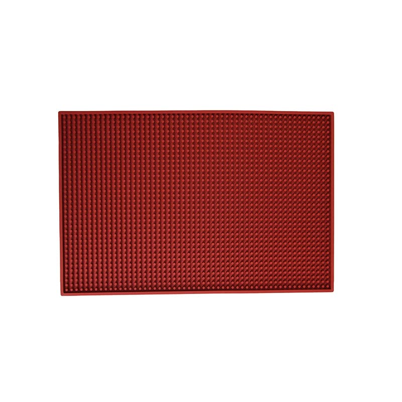 Non-Slip Rubber Bar Mat Bar Runner Glass Drip Tray,Red,11.8 * 17.7in