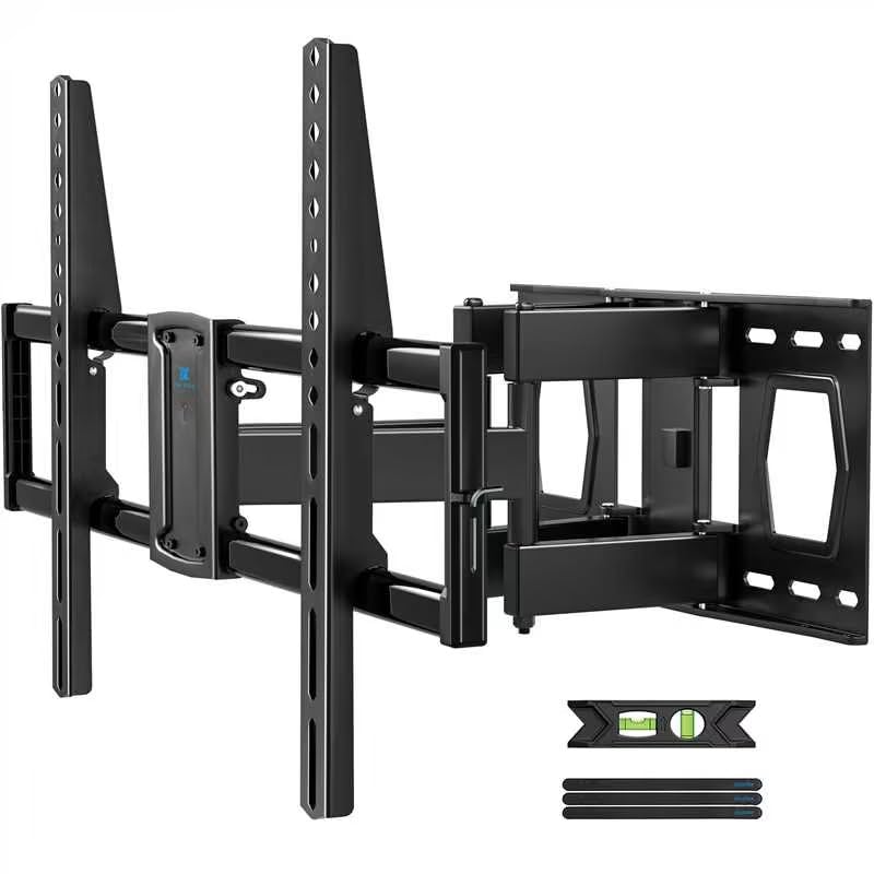USX STAR Full Motion TV Wall Mount for 37-85 Inch TVs Mounts Up to 132lbs Fit 16 Wood Stud Max VESA 600x400mm Swivel and Tilt Articulating Wall Mount TV Bracket Fit Most 55+ 65 70 75 inch TVs