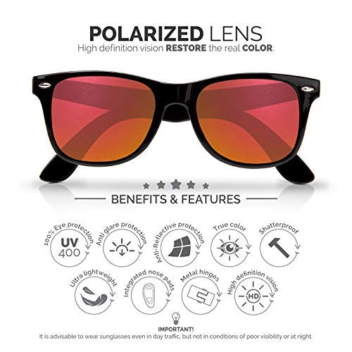 Polarized Sunglasses for Men and Women | Imperial Red UV400 Protection Factor Lenses with Maintenance Set3
