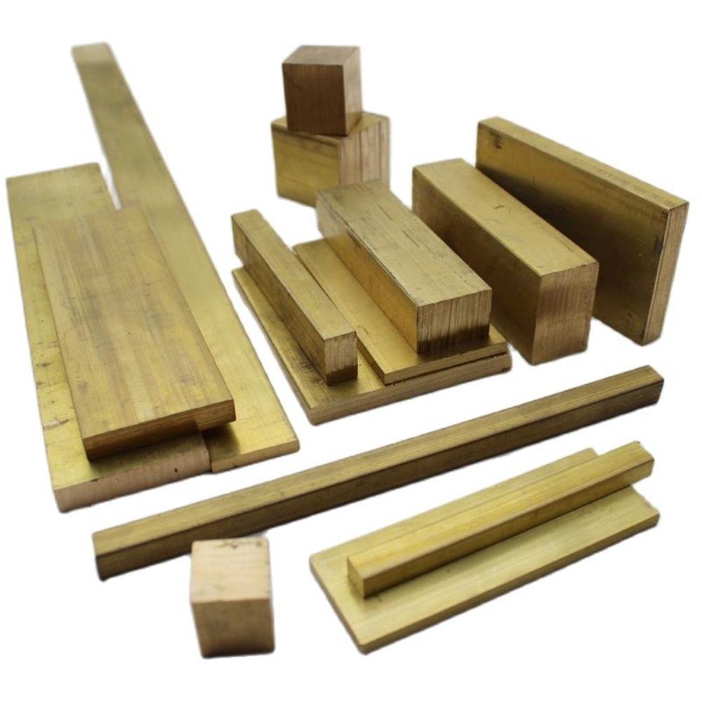Barre/Aste Quadrate in Ottone Solide, Taglio Fatti a Mano Fai -Da -Te/8 * 60 * 100Mm 1Pc