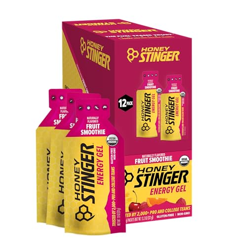 Honey Stinger Organic Fruit Smoothie Energy Gel, Gluten Free & Caffeine Free, for Exercise, Running...