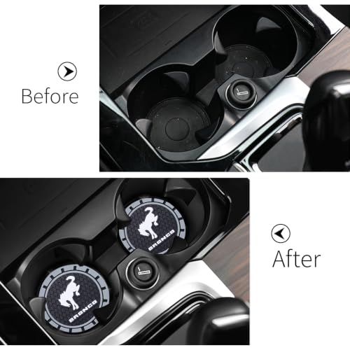 Image of Car Cup Holder Coaster for Recessed Silicone Cupholder Coaster Interior Accessories 2.75in 2Pack