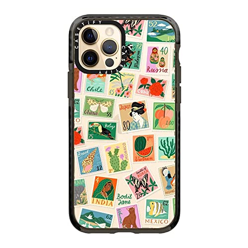 Casetify Impact Case For Iphone 12 / Iphone 12 Pro - Post Stamps By Bodil Jane - Clear Black #TOP4
