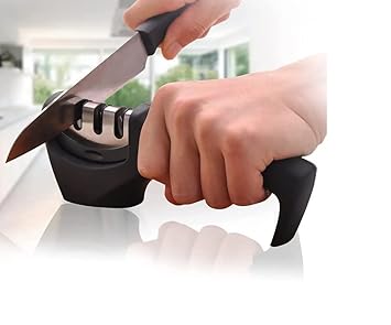 Knife Sharpen Manual 3 Stage Knife Sharpener Tool Advanced Knife Sharpener for Kitchen Knife Sharpener Rod Knife Sharpner Knives Sharpening Tool for Steel Knives