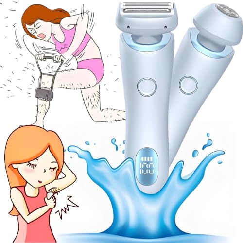 Skin Glow Pro Afeitadora Divanity para mujer, para cuerpo, piernas, brazos, axilas, zona del bikini, recortadora de zonas íntimas, recortadora íntima, depiladora facial para mujer, color azul