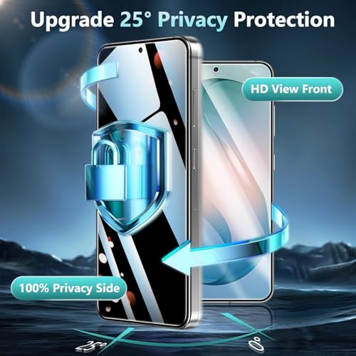 Image of NISHTECH 100% Fingerprint Unlock Support Privacy Tempered Glass for Samsung Galaxy S22, S23 5G Anti-Spy, Anti-Glare Screen Protector, Full Coverage, 9H Hardness With Installation Kit