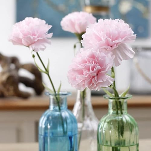 Miniatura 3 de Flores artificiales, 12 unidades, flores de clavel, hortensias de seda, ramo de novia para el hogar, jardín, fiesta, oficina, cafetería, decoración