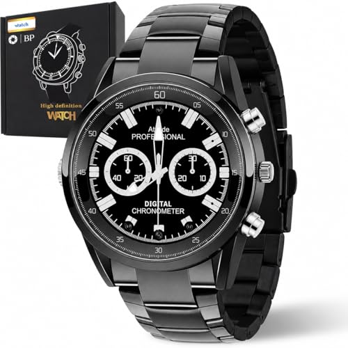 BP Montre caméra Espion, caméra cachée, caméra de Surveillance, détection de Mouvement, Vision Nocturne, Full HD 1080p, 32 Go de mémoire Interne