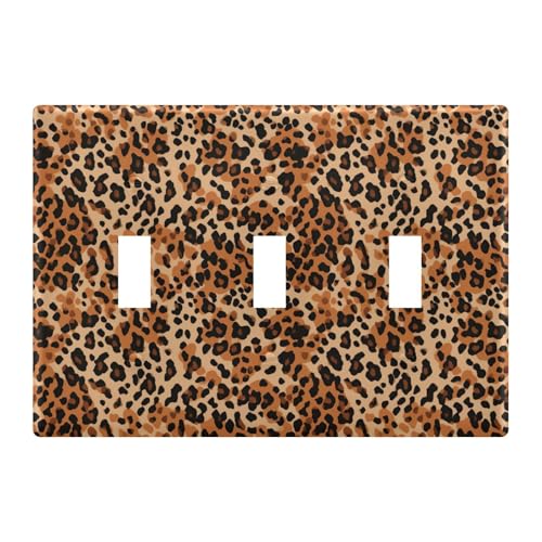 Light Switch Cover Leopard Wall Plates for Electrical Outlets 3 Gang 202a8533