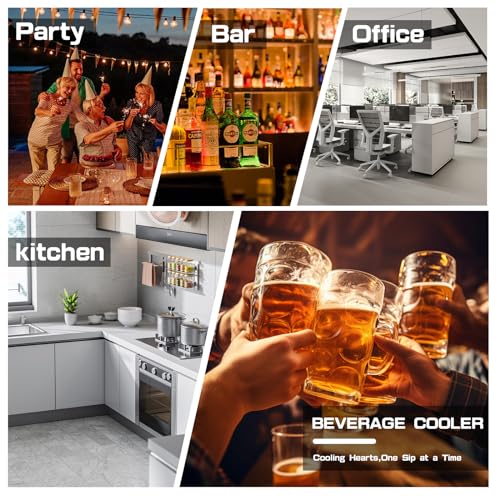 Image of DOGHLY 1.3 Cu.ft Beverage Refrigerator Cooler, 60 Cans Mini Fridge with Glass Door, and Temperature controllable switch for Soda, Beer or Wine For Office or Bar with Removable Shelves